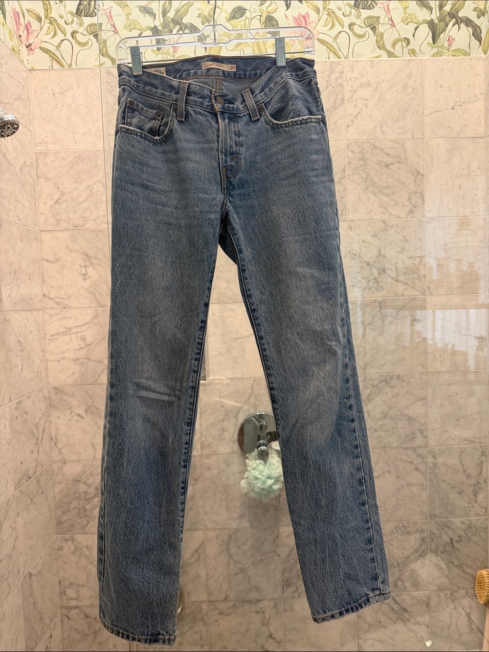Levi's Women's Straight Jeans in Washed Blue. Muddy Straight